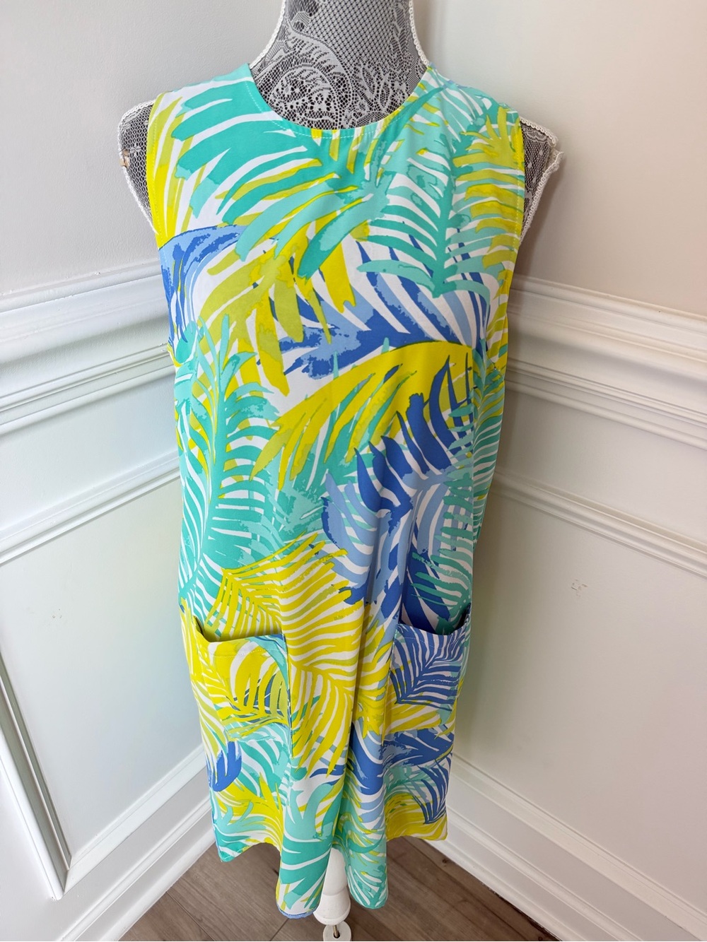 Mudpie Womens Tropical Print Sleeveless Dress Size M